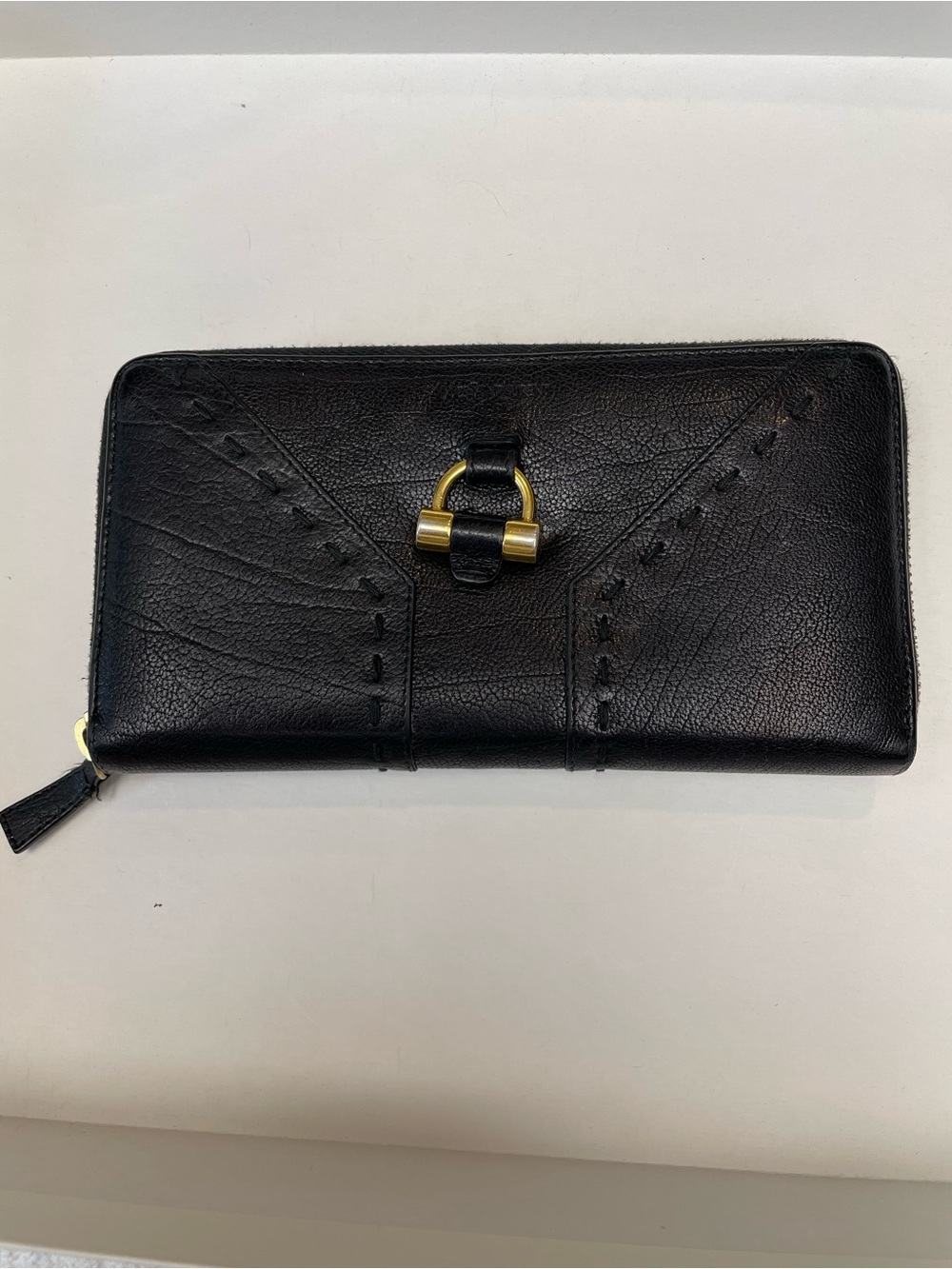 YSL vintage Muse Classic Black Leather Wallet all inclusive EUC $1599 msrp w/COA - Picture 2 of 13